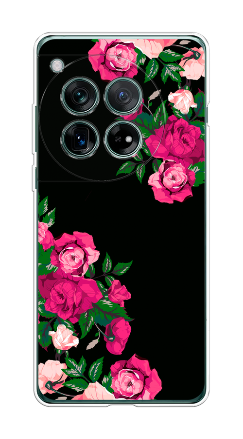 

Чехол на OnePlus 12 "Розы фуксия", Черный;розовый;зеленый, 154450-1