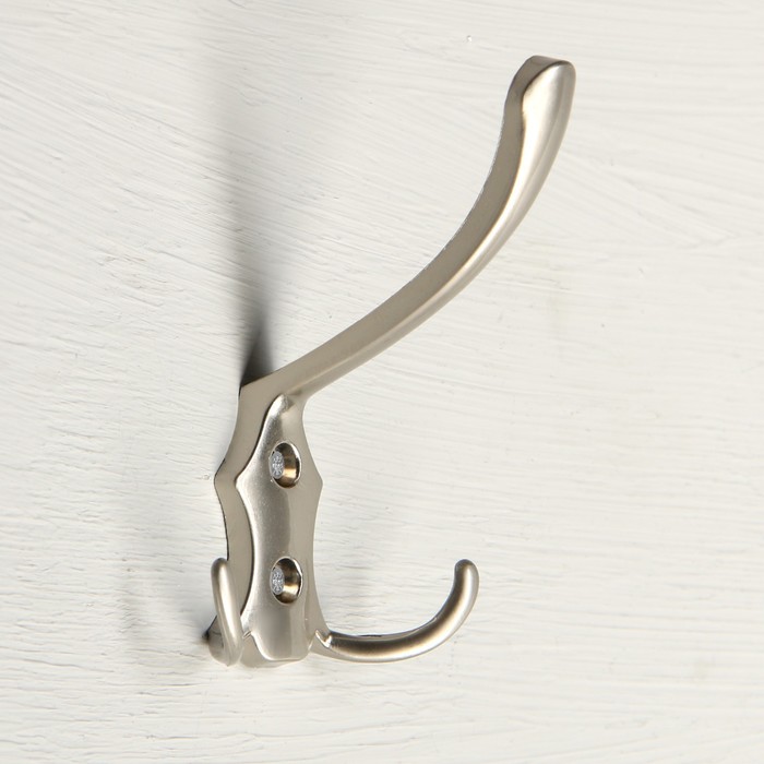 ТУНДРА Крючок мебельный KM301SN трёхрожковый цвет матовый никель