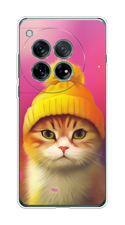 

Чехол на OnePlus 12 "Котик в шапочке", Розовый;желтый;бежевый, 154450-1