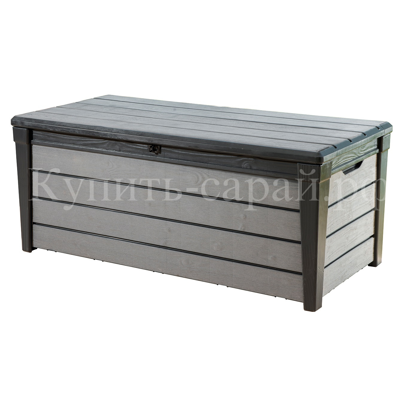 

Пластиковый сундук Keter Brushwood 455 л graphite, Серый, Brushwood
