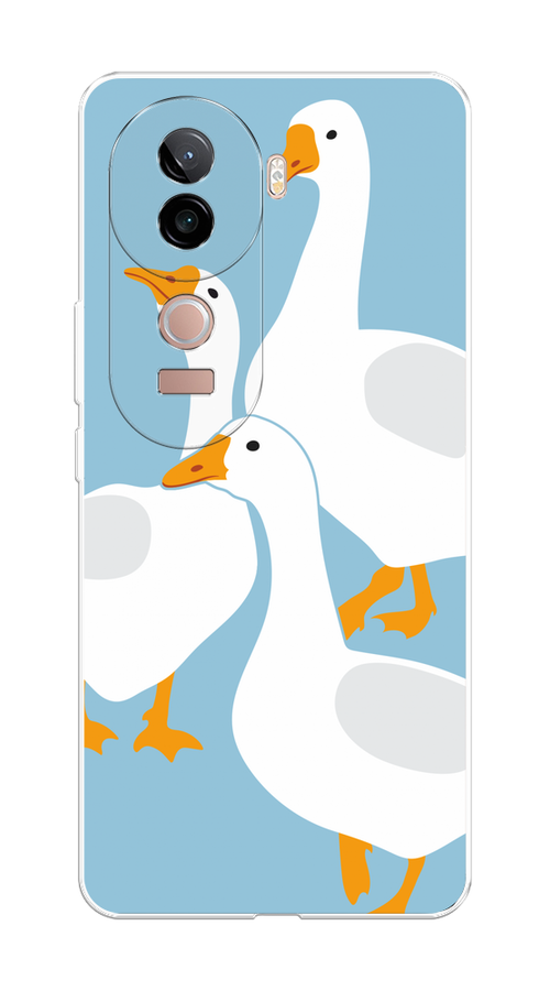 

Чехол на Vivo V40e "Гусиное трио", Голубой;белый;серый;желтый, 2611950-1