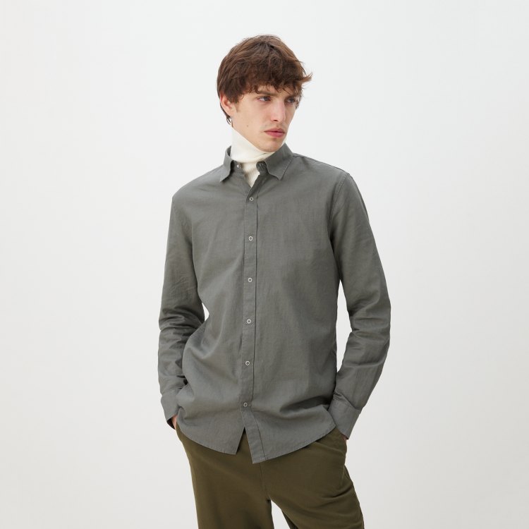 

Рубашка мужская Maison David BLN926-1A серая L, Серый, BLN926-1A