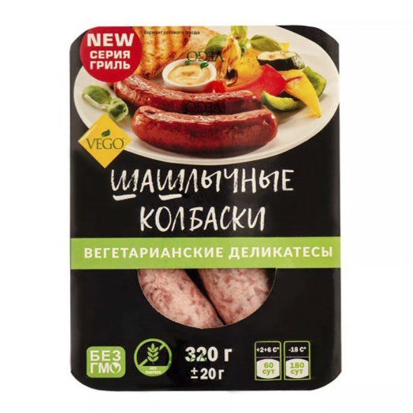 

Колбаски из растительного белка Vego Шашлычные охлажденные 320 г