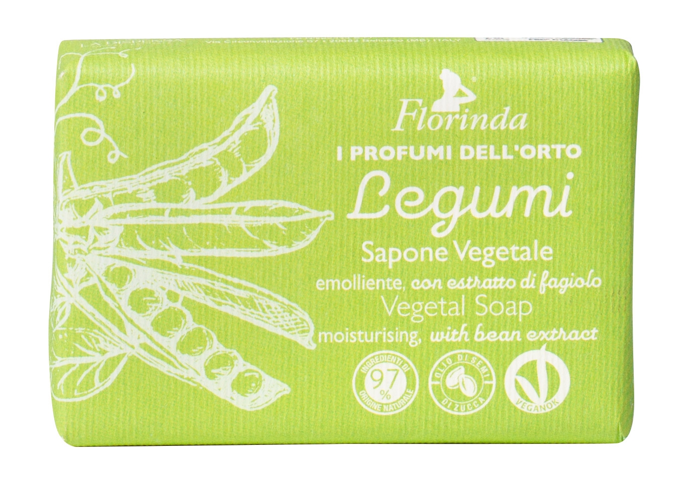 Увлажняющее мыло Florinda Vegetal Soap Legumi с экстрактом бобовых