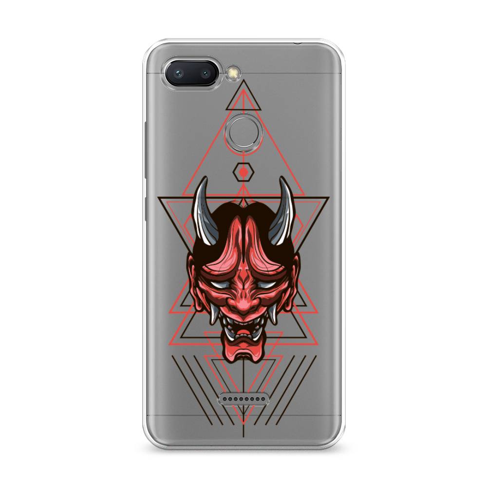 

Чехол на Xiaomi Redmi 6 "Hanya Oni mask", Серый;красный;черный, 33850-4