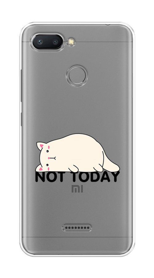 

Чехол на Xiaomi Redmi 6 "Cat not today", Белый;розовый;черный, 33850-1
