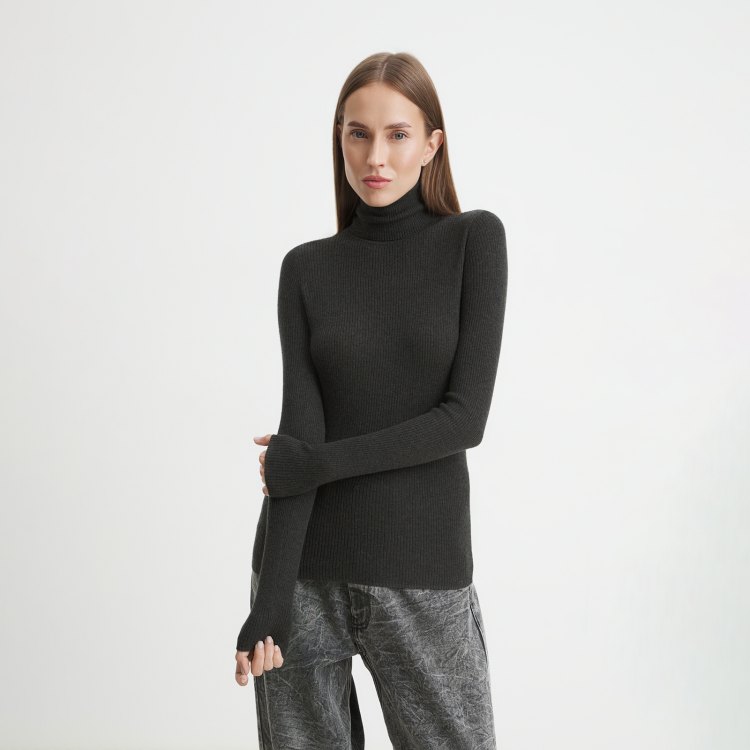 

Водолазка женская Maison David 19AW0115 серая L, Серый, 19AW0115