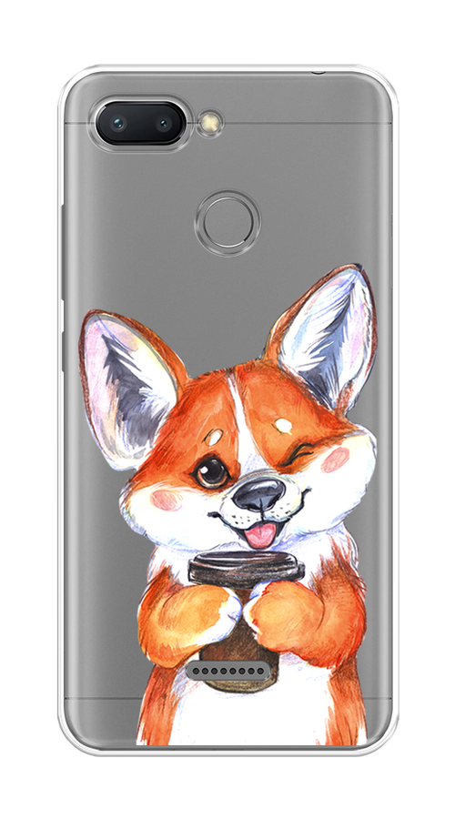 

Чехол на Xiaomi Redmi 6 "Корги с кофе", Оранжевый;белый, 33850-4