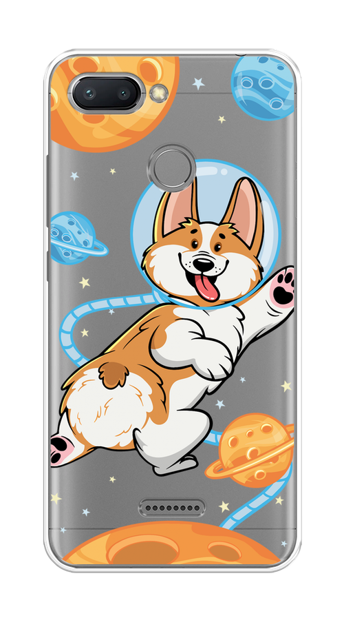 

Чехол на Xiaomi Redmi 6 "Корги-космонавт", Голубой;бежевый;белый, 33850-1