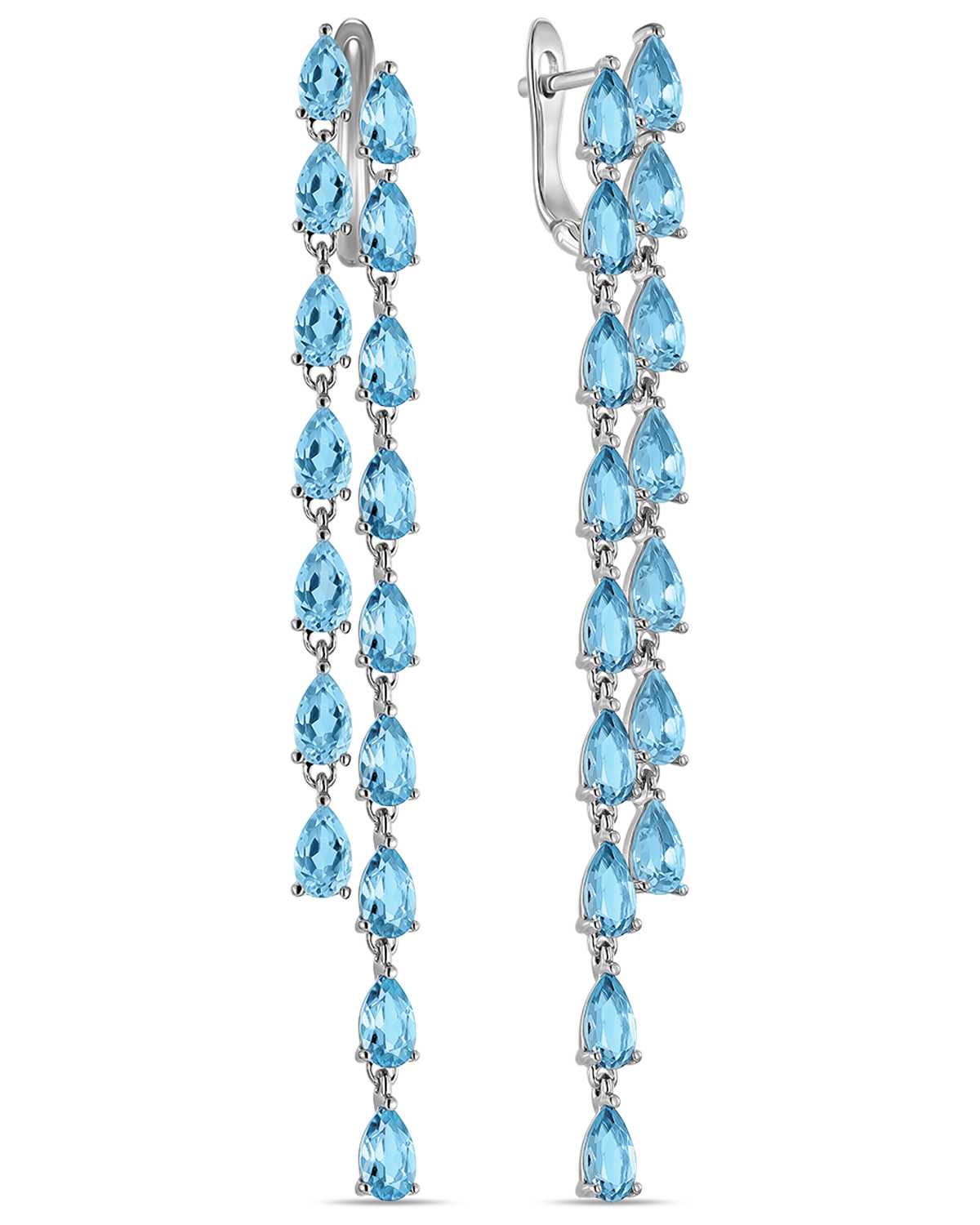 

Серьги подвески из белого золота MIUZ Diamonds E01-59823, топаз, E01-59823