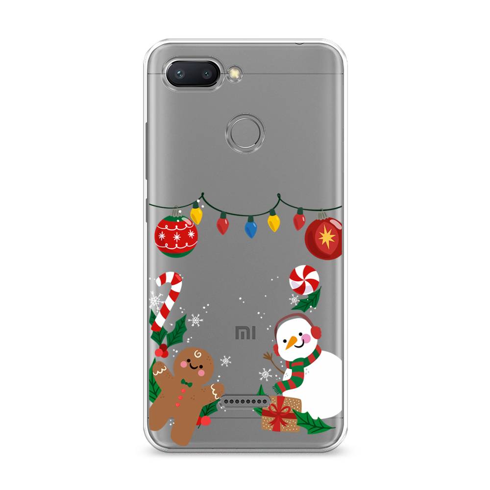 

Чехол на Xiaomi Redmi 6 "Новогоднее настроение", Коричневый;красный;зеленый, 33850-5