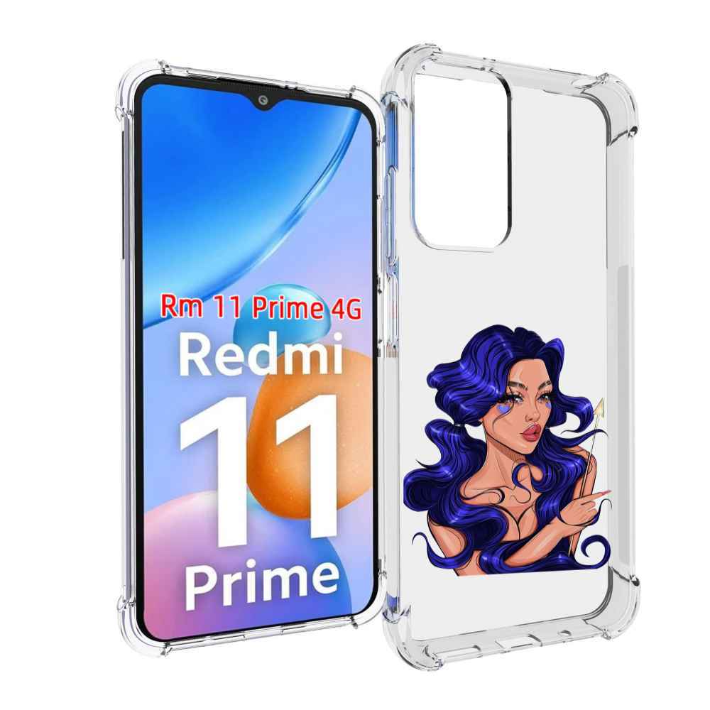 

Чехол MyPads красивая-девушка-с-синими-волосами женский для Xiaomi Redmi 11 Prime 4G, Прозрачный, Tocco