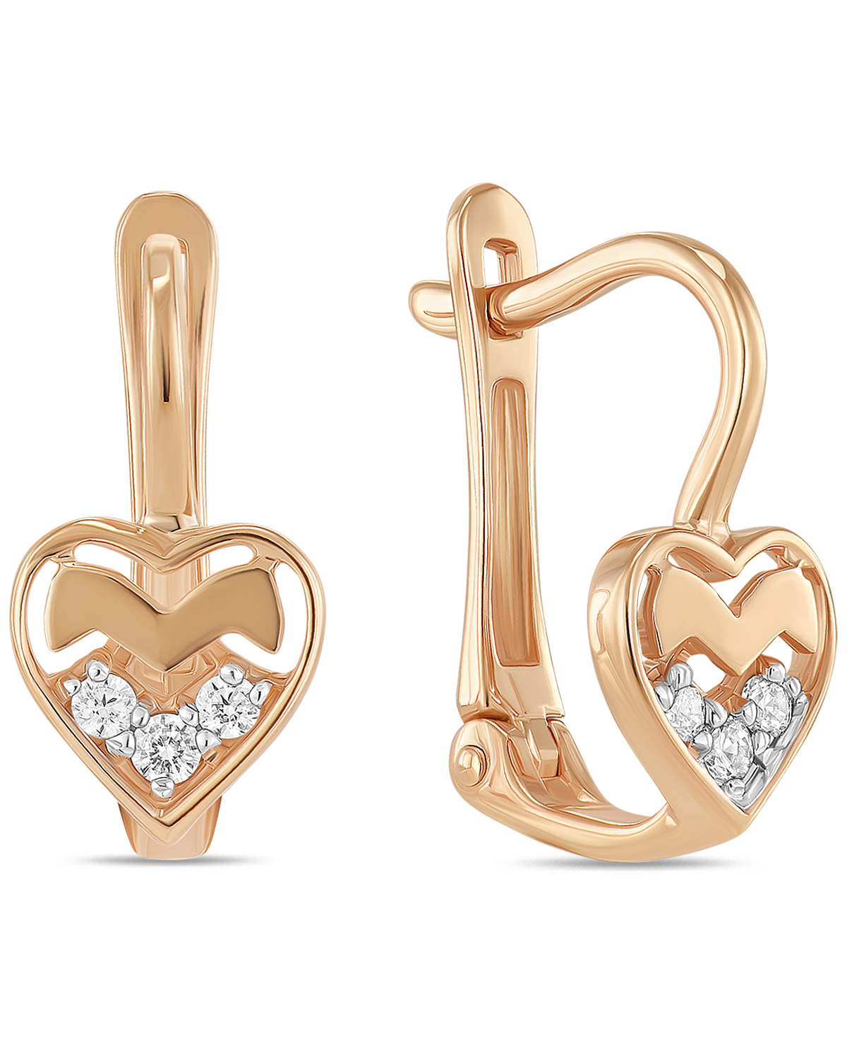 Серьги из красного золота MIUZ Diamonds E01-60027-Z, фианит