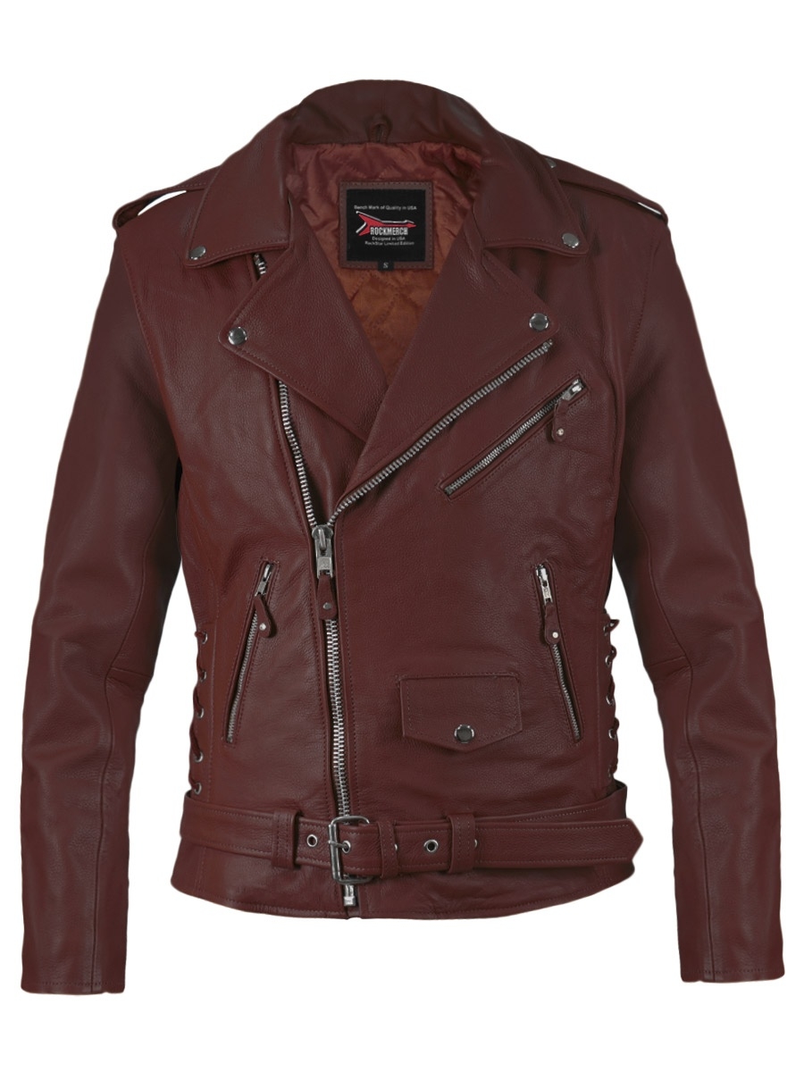 Кожаная куртка мужская RockMerch КС0592 коричневая 3XL