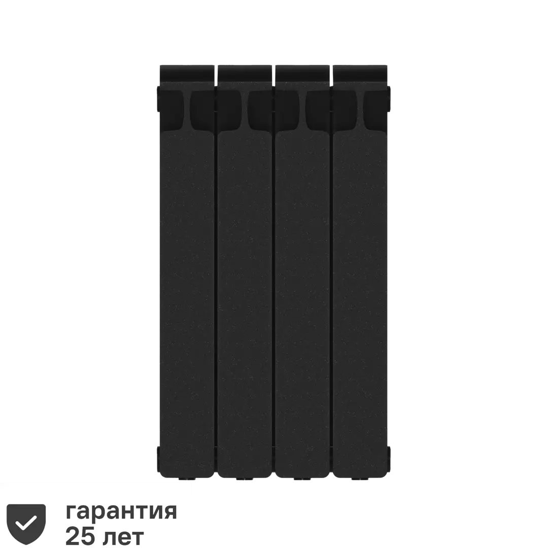 

Радиатор Rifar Monolit 500/100 биметалл 4 секции боковое подключение цвет черный