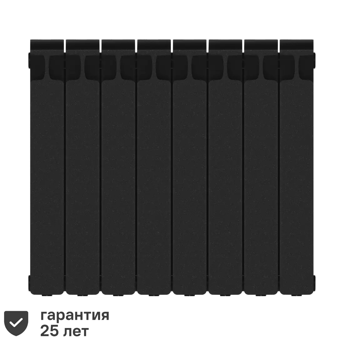 Радиатор Rifar Monolit 500/100 биметалл 8 секций боковое подключение цвет черный