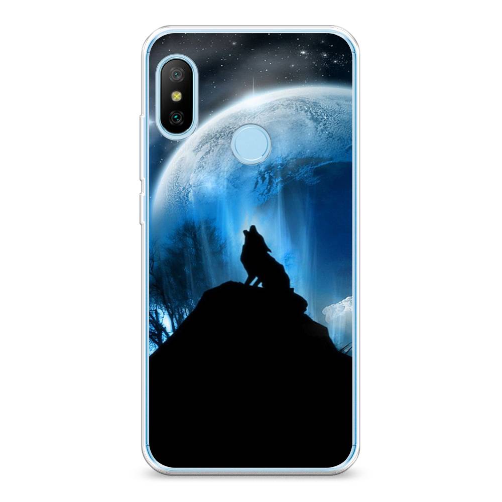 

Чехол на Xiaomi Redmi 6 Plus/6 Pro/A2 Lite "Волк 2", Синий;черный;белый, 33950-1