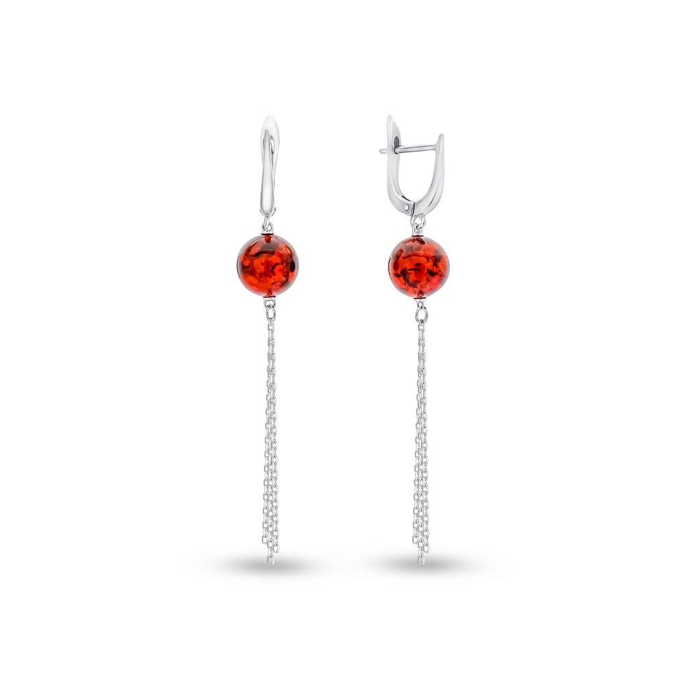 

Серьги подвески из серебра 585Gold 702008473, янтарь, 702008473