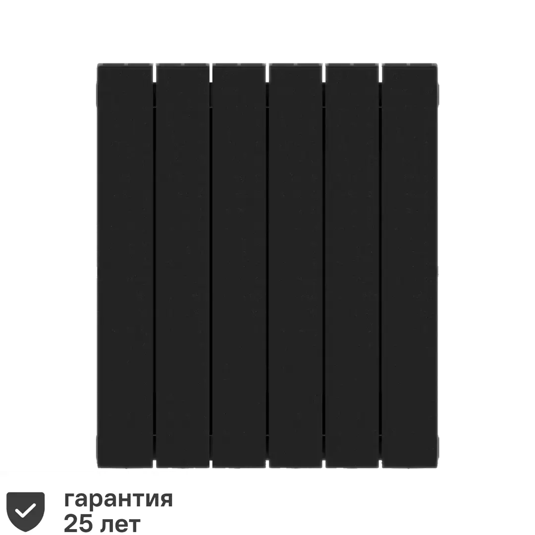 

Радиатор Rifar Supremo 500/90 биметалл 6 секций боковое подключение цвет черный