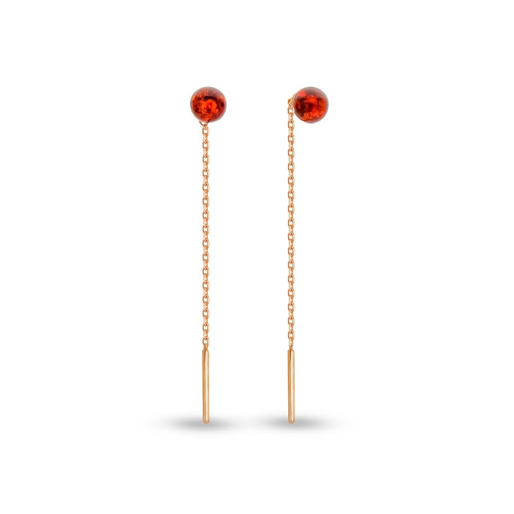 

Серьги продевки из серебра 585Gold 702008478, янтарь, 702008478