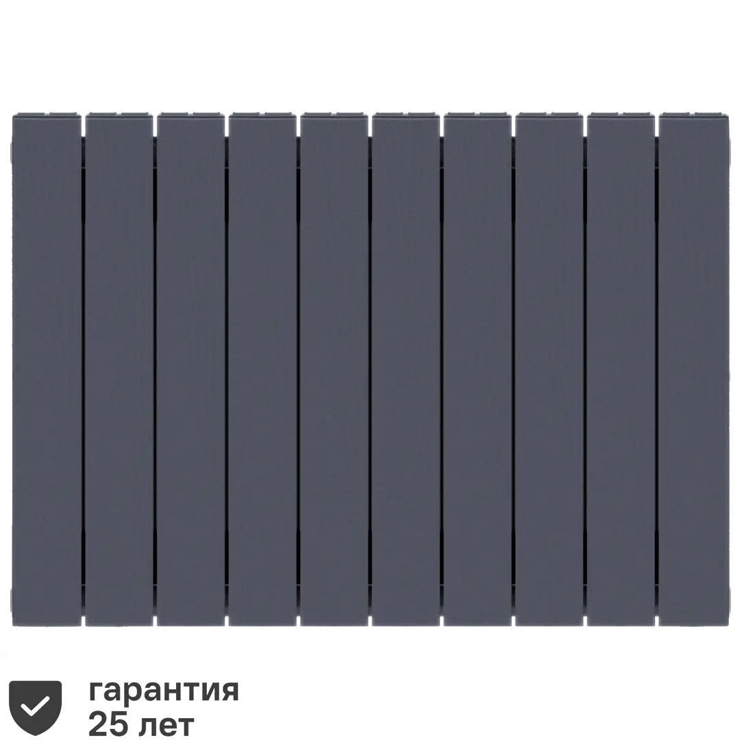 

Радиатор Rifar Supremo 500/90 биметалл 10 секций боковое подключение цвет серый