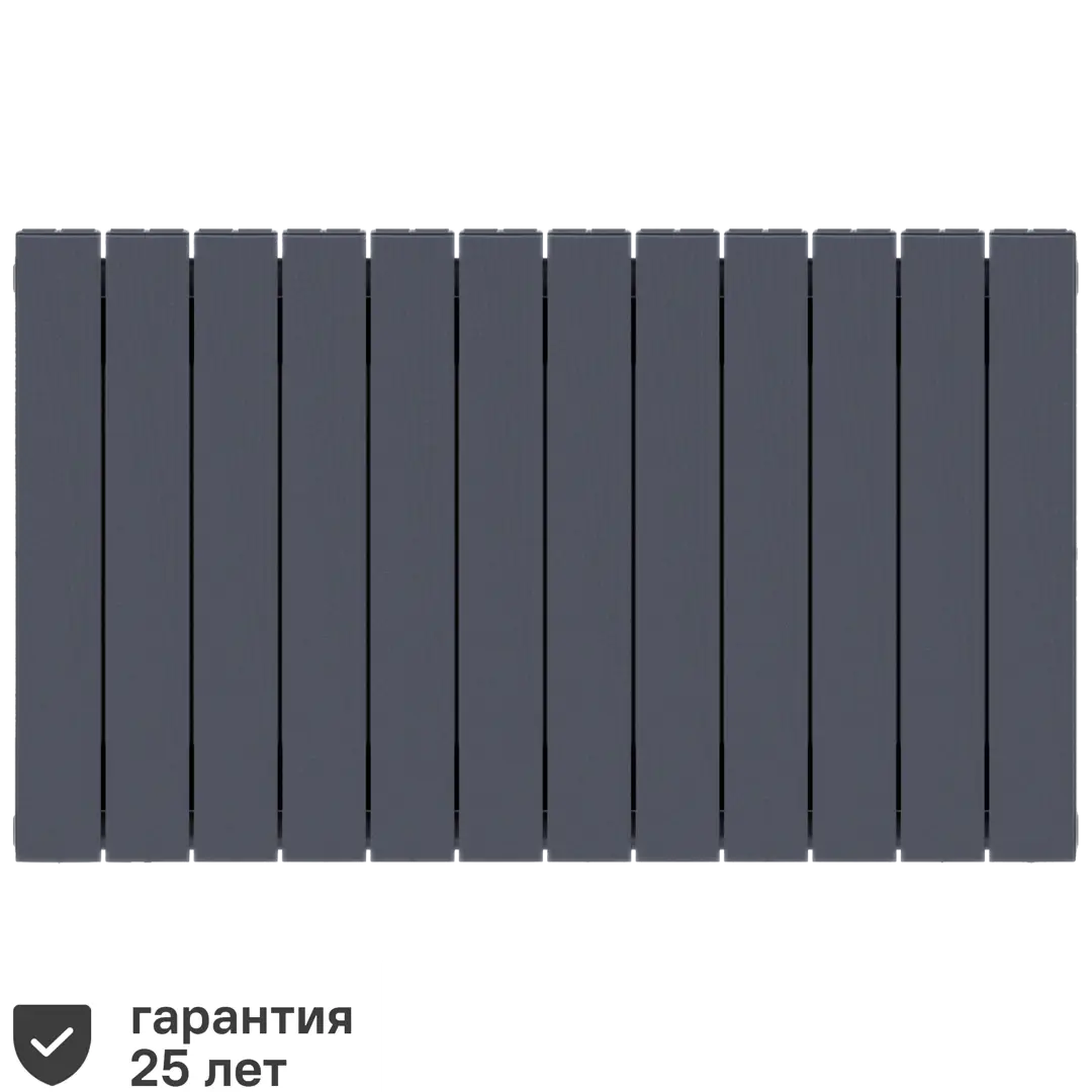 Радиатор Rifar Supremo 500/90 биметалл 12 секций боковое подключение цвет серый
