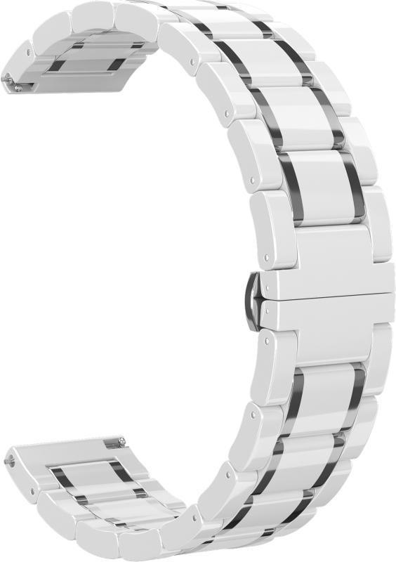 

Ремешок керамический GSMIN Clew 22 для Amazfit GTR 3 Pro (Бело - серебристый)