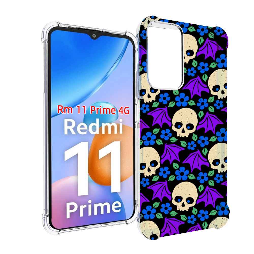 Чехол MyPads крылатые черепа для Xiaomi Redmi 11 Prime 4G