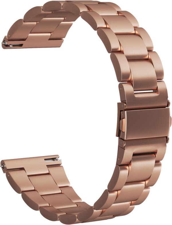 

Ремешок металлический GSMIN Cellular 22 для Amazfit GTR 3 Pro (Розовое золото), Серебристый;розовый;золотистый