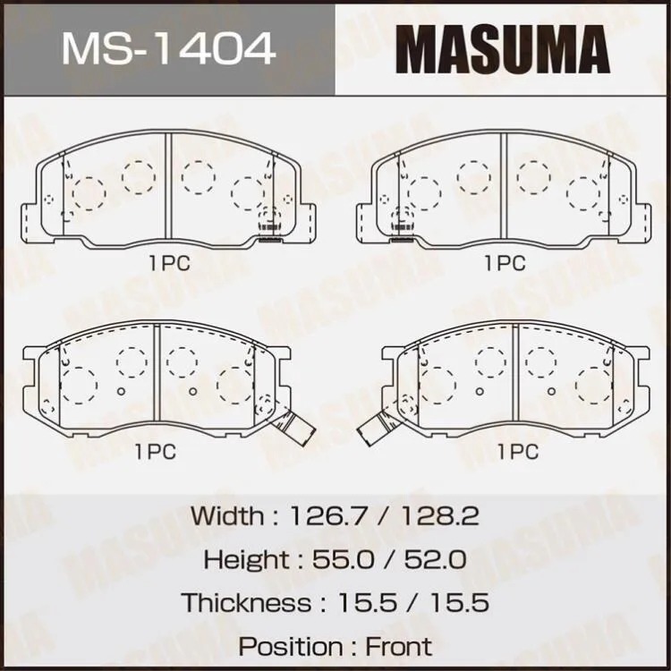 

Тормозные колодки MASUMA дисковые MS-1404