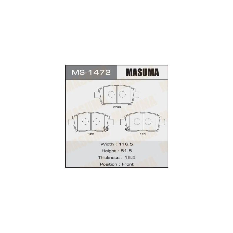 

Тормозные колодки MASUMA дисковые MS-1472