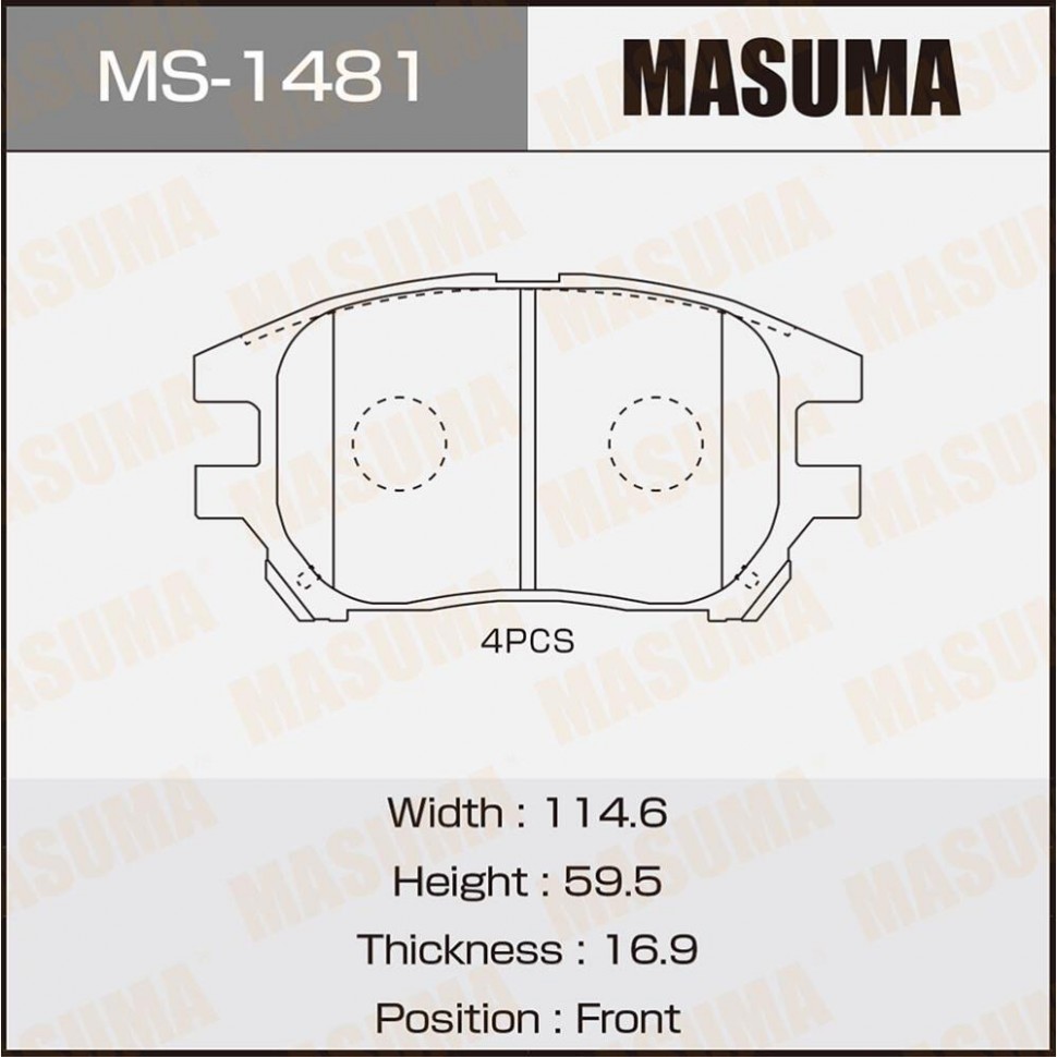 

Тормозные колодки MASUMA дисковые MS-1481