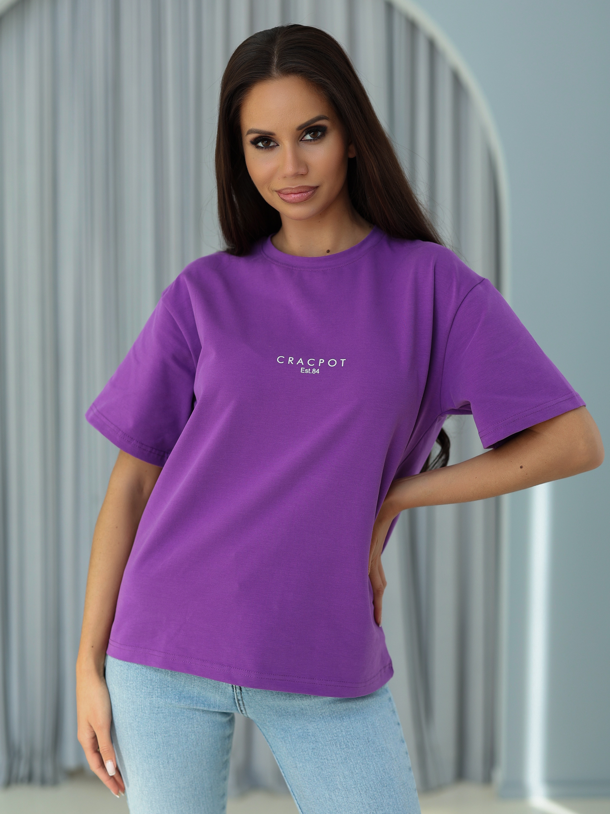 

Футболка женская CRACPOT 112 фиолетовая M, Фиолетовый, 112