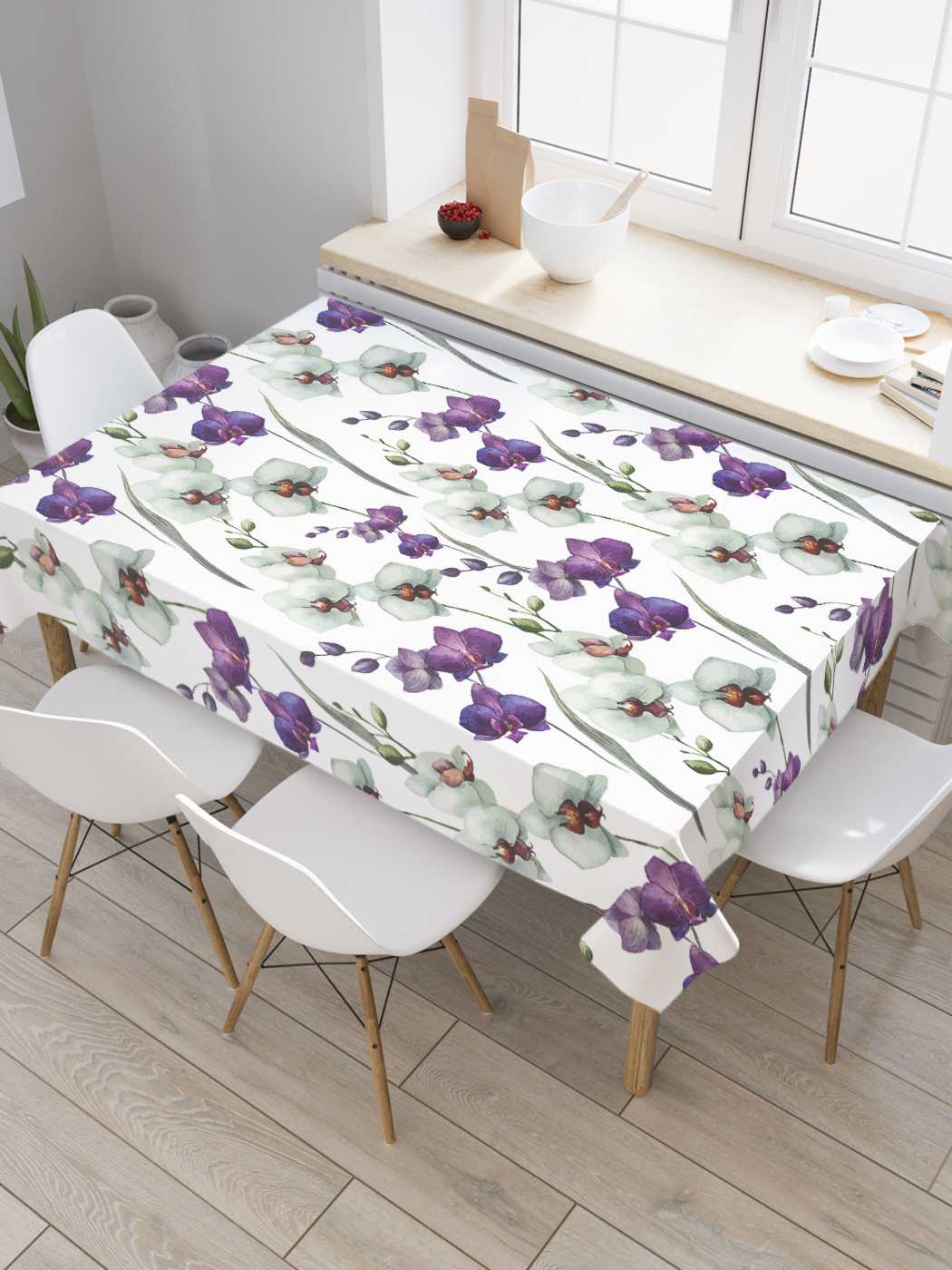 

Скатерть прямоугольная JoyArty "Пора подснежников" из оксфорда, 120x145 см, Белый, Пора подснежников