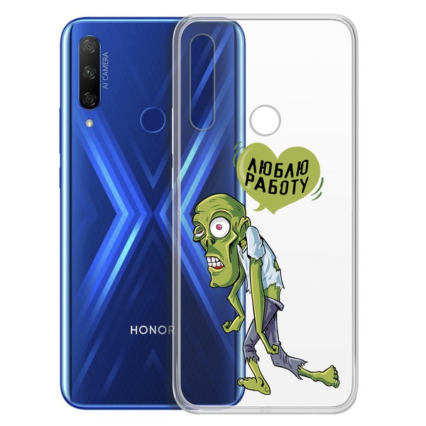 

Чехол-накладка Krutoff Clear Case Люблю Работу для Huawei P Smart Z/Honor 9x, Прозрачный