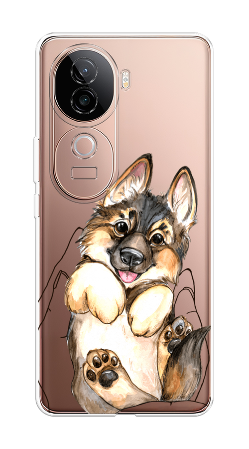 

Чехол на Vivo V40e "Овчарка в ладошках", Серый;бежевый;белый, 2611950-1