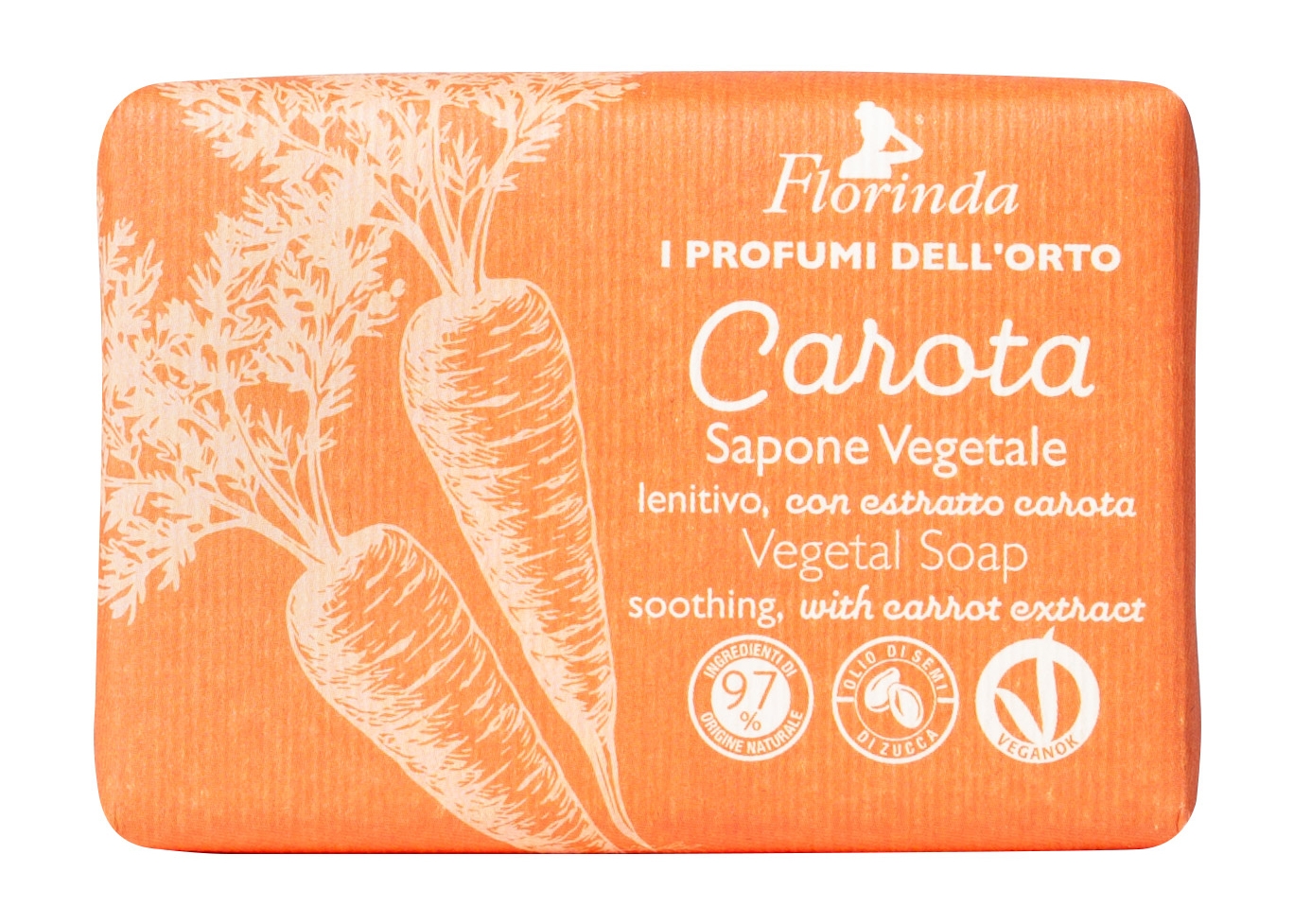 Смягчающее мыло Florinda Vegetal Soap Carota с экстрактом моркови