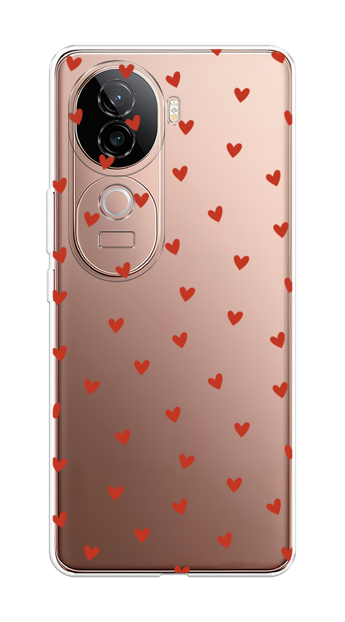 

Чехол на Vivo V40e "Red hearts", Красный;прозрачный, 2611950-1