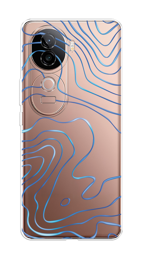 

Чехол на Vivo V40e "Blue lines", Прозрачный;синий, 2611950-1