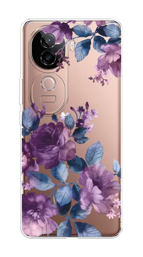

Чехол на Vivo V40e "Purple Blossoms", Синий;фиолетовый, 2611950-1