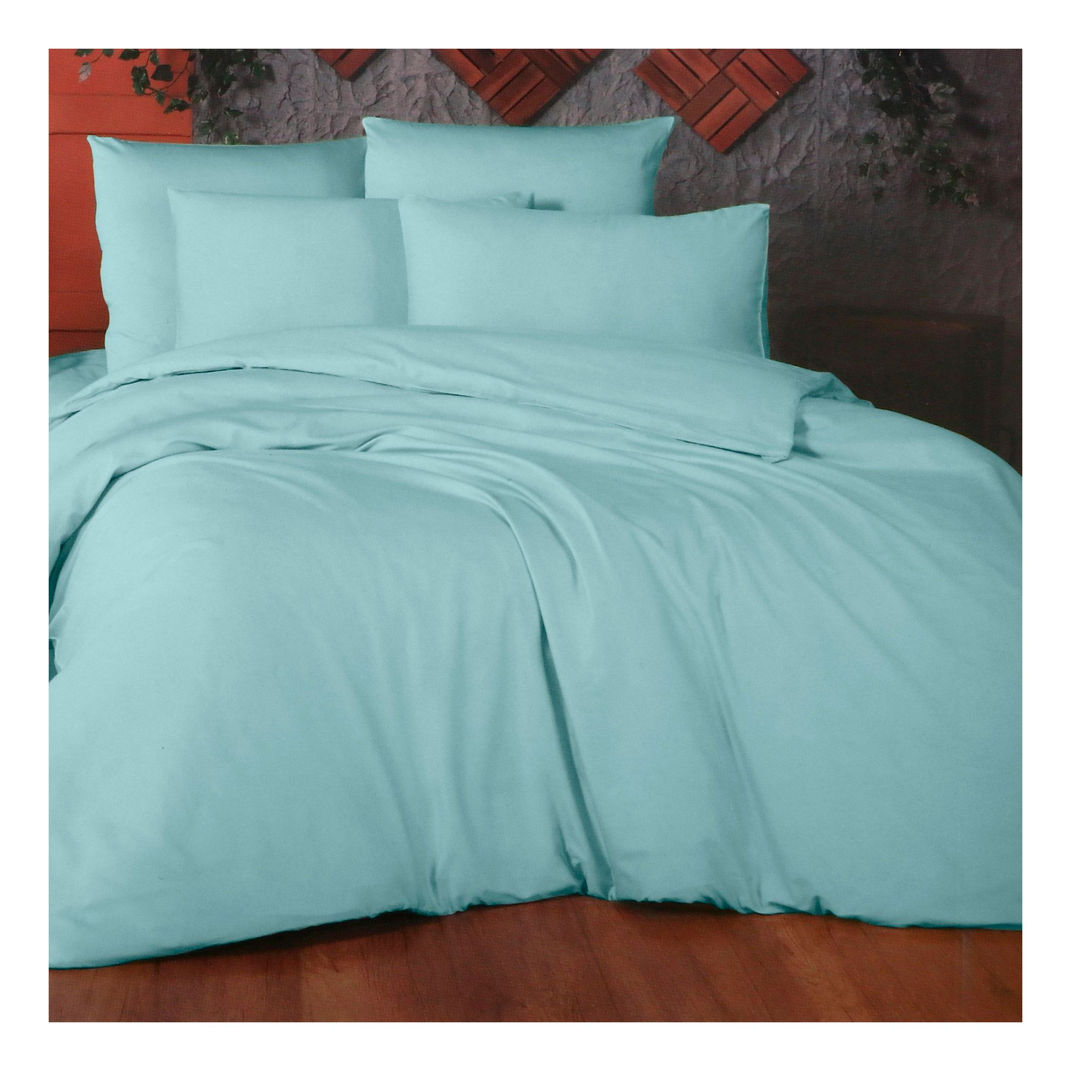 Комплект постельного белья La Besse Евро Сатин голубой 6 предметов