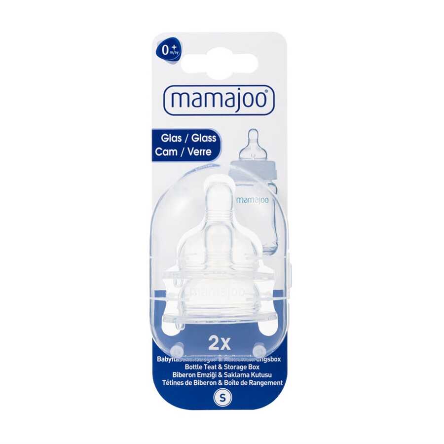 Соска Mamajoo для стеклянной бутылочки 0+ S Anti-colic Bottle Teats, 2 шт