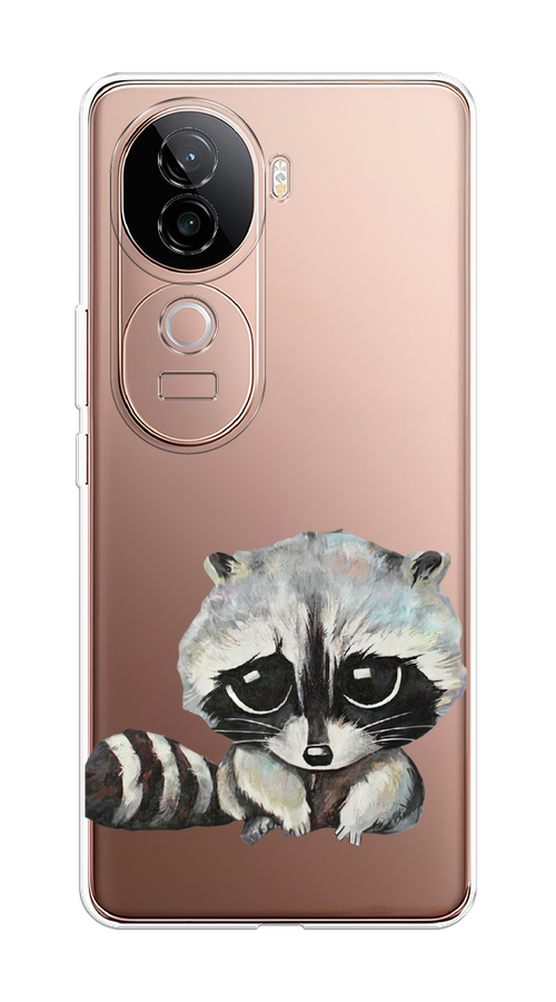 

Чехол на Vivo V40e "Большеглазый енот", Серый;черный;прозрачный, 2611950-1