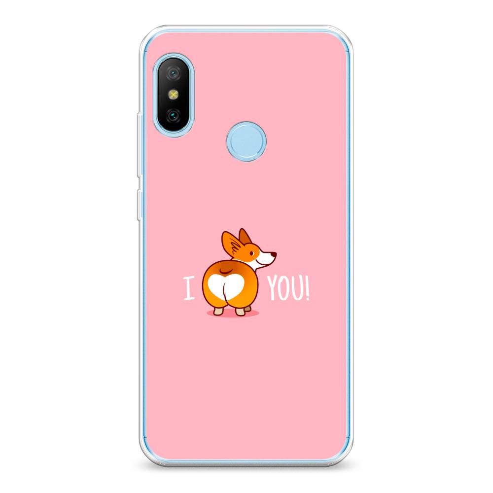 

Чехол на Xiaomi A2 Lite"Корги I love you", Розовый;коричневый;белый, 34050-1