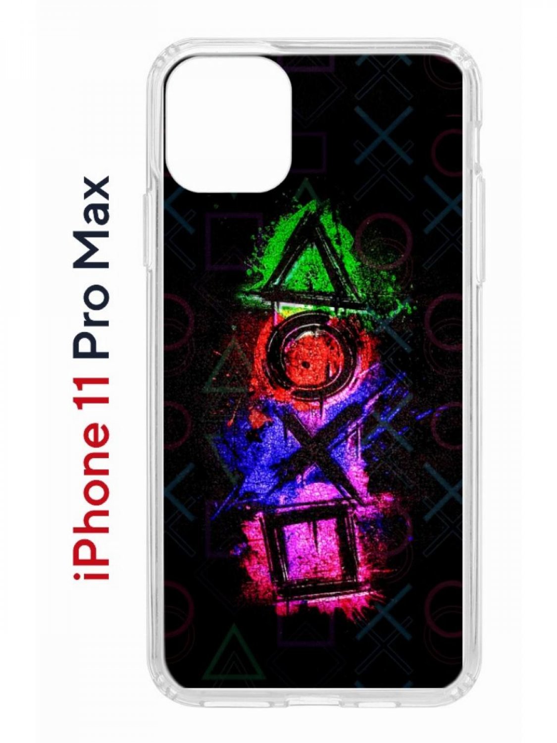

Чехол на iPhone 11 Pro Max с принтом Kruche Print Гейминг, бампер с защитой камеры, Прозрачный;черный;красный;зеленый, Айфон 11 Про Макс