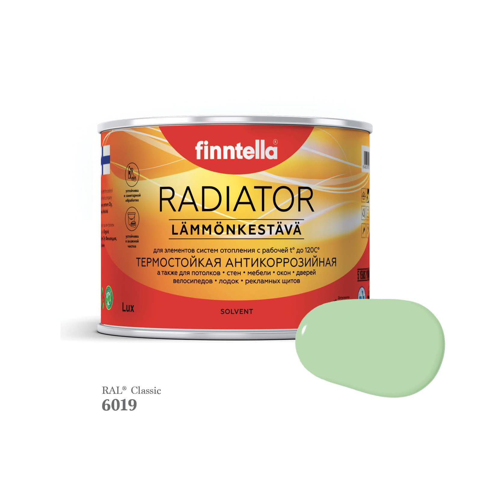 

Краска для радиаторов быстросохнущая финская эмаль FINNTELLA RADIATOR, цвет RAL6019 , 0,45, Зеленый, RADIATOR RAL