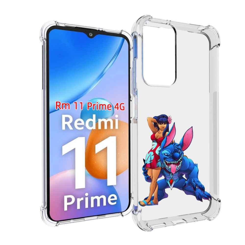 

Чехол MyPads лило и накаченный стич детский для Xiaomi Redmi 11 Prime 4G, Прозрачный, Tocco