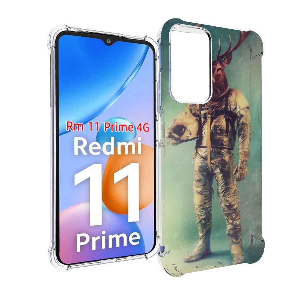 

Чехол MyPads лось космонавт для Xiaomi Redmi 11 Prime 4G, Прозрачный, Tocco