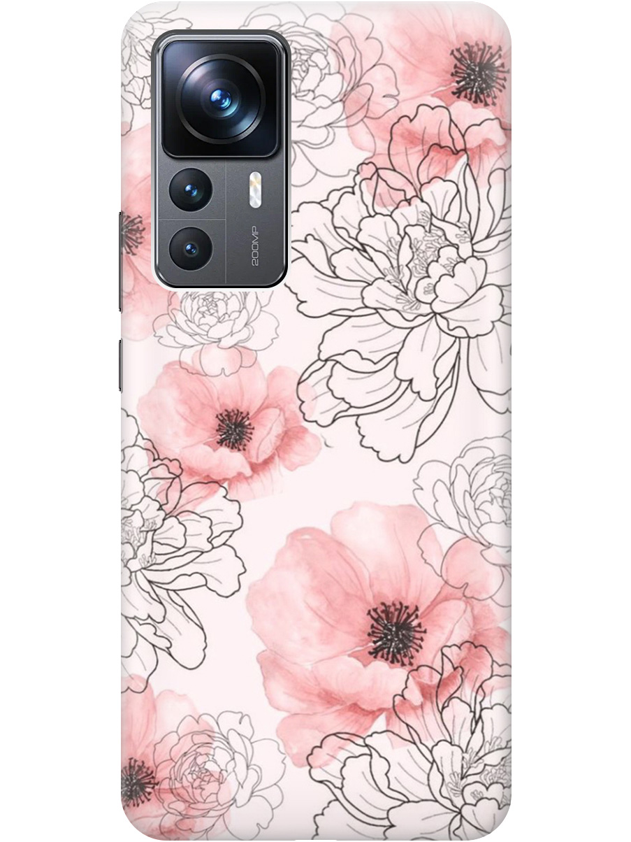 

Силиконовый чехол на Xiaomi 12T / 12T Pro с рисунком "Нежно розовые цветы" прозрачный, Розовый, 20000582