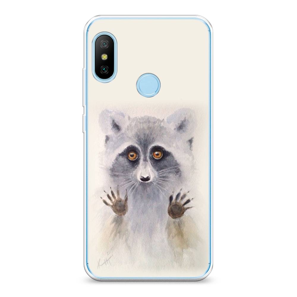 

Чехол на Xiaomi A2 Lite"Енот за стеклом", Бежевый;серый, 34050-4